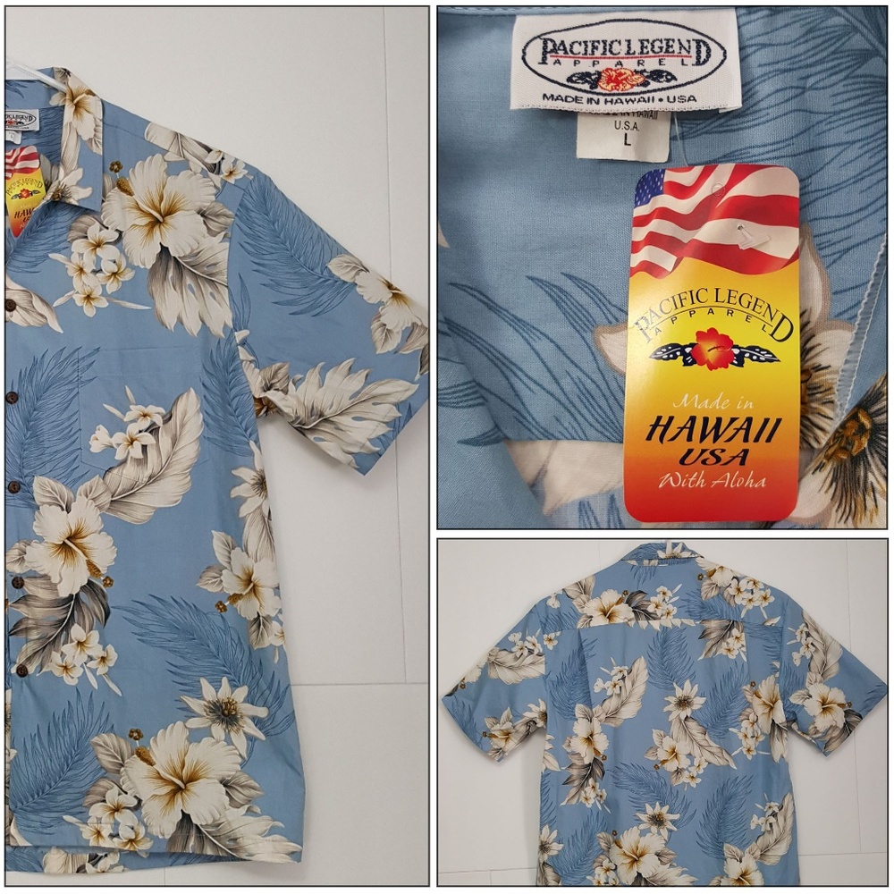 Pacific Legend Hawaiian Shirt Floral Hibiscus -NWT